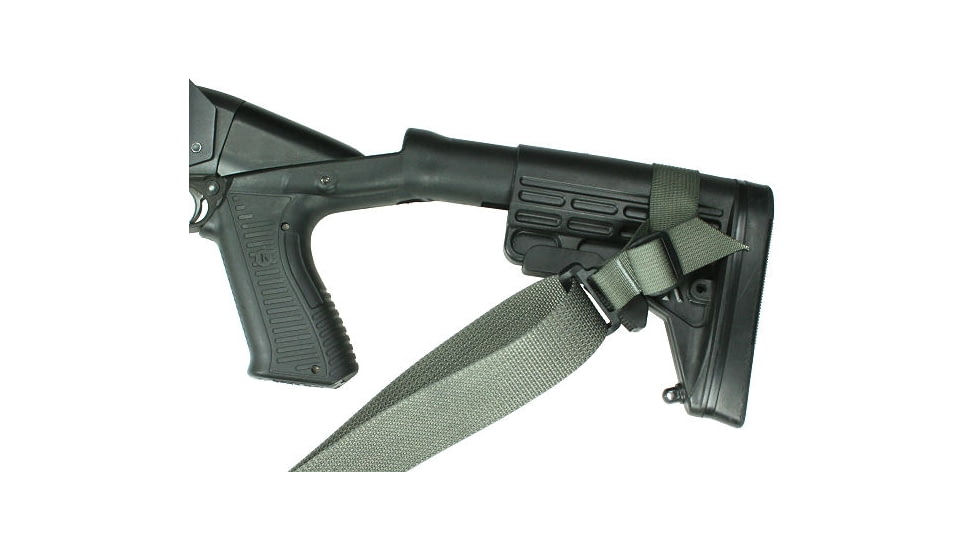Specter Gear Raider 2 Point Tactical Sling, Mossberg 500 / Maverick 88 with M-4 type stock, Braided Lanyard, Emergency Release, Olive Drab Green, 645 OD-ERB-BL