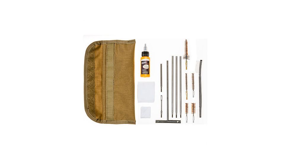 Sport Ridge Universal GI Field Cleaning Kit for 5.56/.233/7.62/.308, 9mm and .45cal, Coyote Tan, 03961U