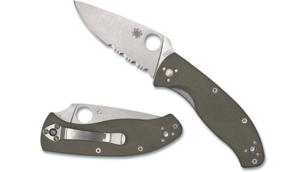 Spyderco Tenacious Folding Knife, 3.35in, CPM-M4, Leaf Blade, G-10, Brown Handle, C122GBNM4PS