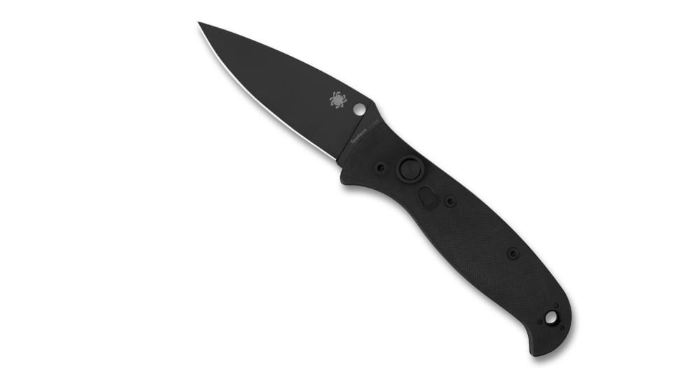 Spyderco Autonomy 2 Automatic Folding Knife, 3.5 in, LC200N Steel, PlainEdge, Drop Point Blade, G-10, Black Handle, C165GPBBK2