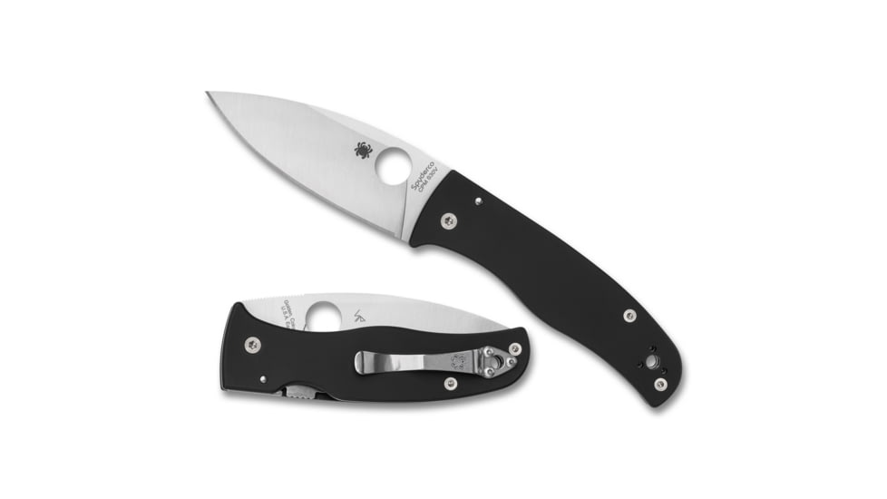 Spyderco Bodacious Folding Knife, 3.66 in, CPM-S30V, Leaf Blade, G-10, Black/Silver Handle, C263GS