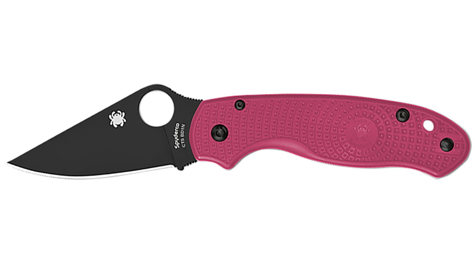 Spyderco Para 3 Lightweight Folding Knife, 2.93in, CTS BD1N, DLC Plain Leaf Blade, FRN Pink/Black Handle, C223PNBK