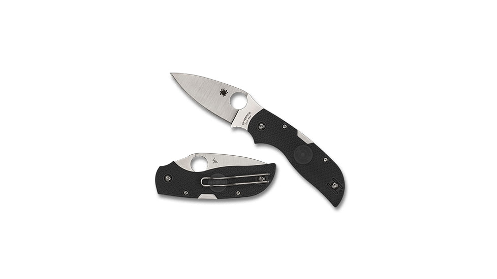 Spyderco Chaparral Folding Knife, 2.8in, CTS XHP, Serrated Leaf Blade, FRN Black Handle, C152SGY