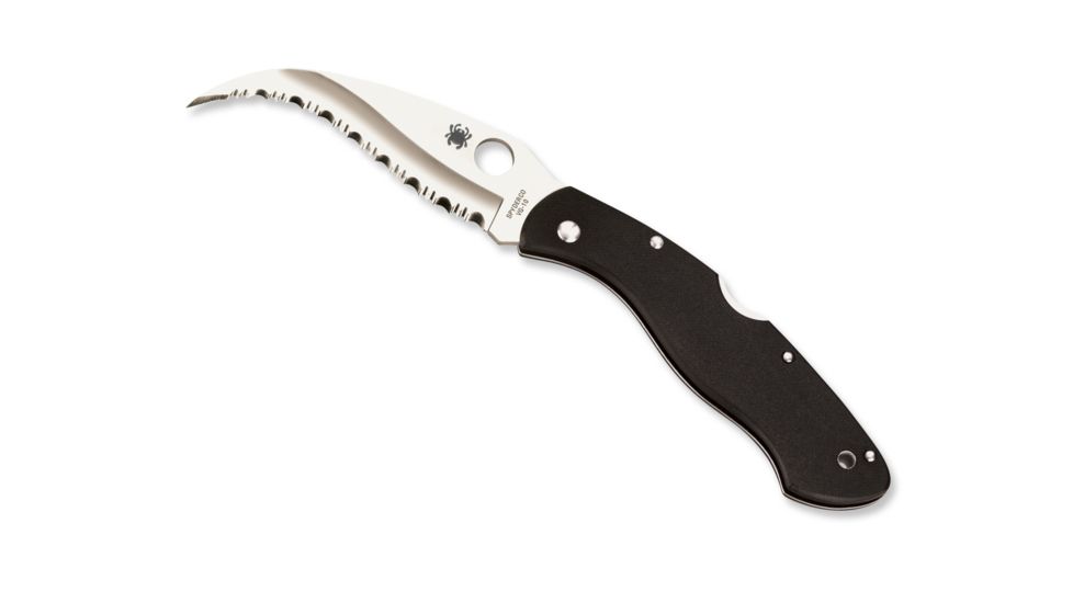Spyderco Civilian Black G-10 Handle, Serrated Blade Fold Knife C12GS