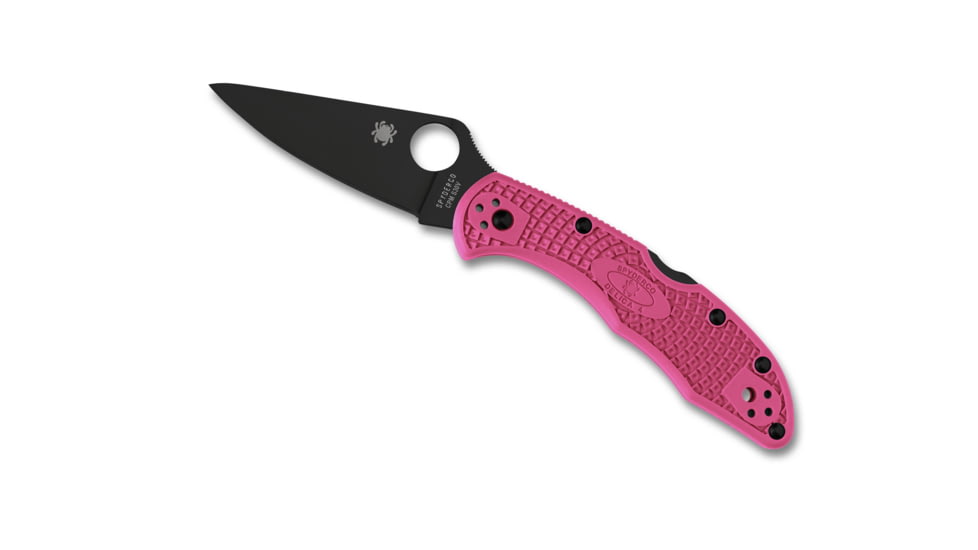 Spyderco Delica 4 Flat Ground Pink, CPM S30V Steel, Black Blade PlainEdge, Pink, C11FPPNS30VBK