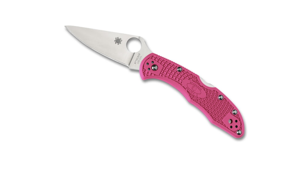 Spyderco Delica 4 Flat Ground Pink, CPM S30V Steel, PlainEdge, Pink, C11FPPNS30V