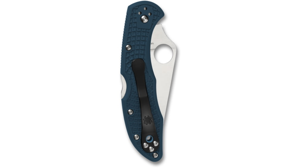 Spyderco Delica 4 Folding Knife, 2.9 in, K390 Steel, Leaf Blade, FRN Handle, Blue, C11FPK390