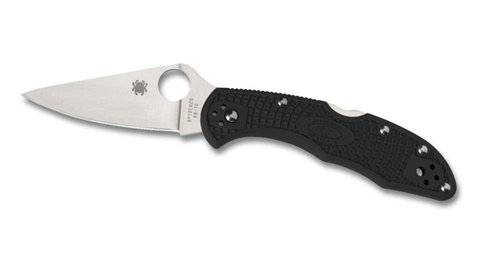 Spyderco Delica4 Lightweight Black FRN Flat Ground PlainEdge C11FPBK