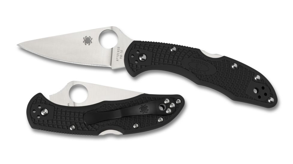 Spyderco Delica4 Lightweight Black FRN Flat Ground PlainEdge C11FPBK