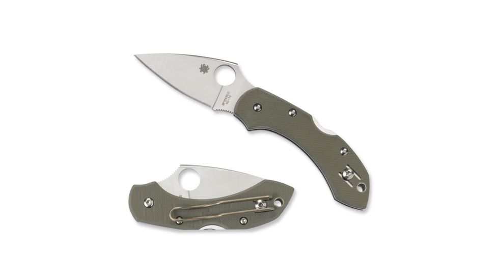 Spyderco Dragonfly FE Blade Folding Knife, 2.25in, VG-10, Leaf Blade, G-10 Handle, Foliage Green, C28GPFG