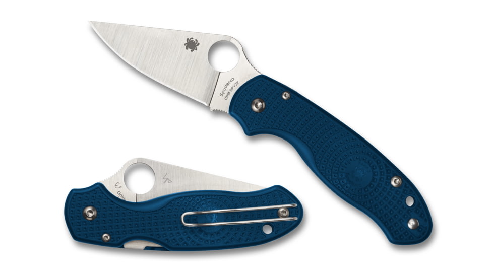 Spyderco Para 3 Folding Knife, 2.95in, CPM SPY27, Drop Point Blade, FRN Blue Handle, C223PCBL