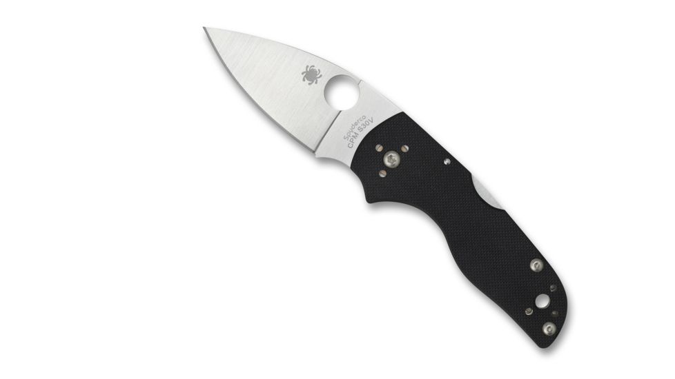 Spyderco Lil' Native G-10 Mid Back Lock PlainEdge Folding Knife, Black, C230MBGP