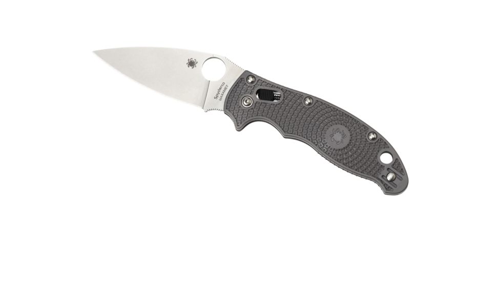 Spyderco Manix 2 Folding Knife, 3.37in, Maxamet, Drop Point, Gray Handle, C101PGY2