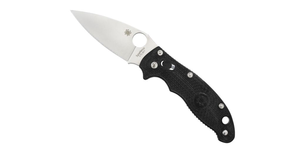 Spyderco Manix2 Black FRCP PlainEdge Folding Knife C101PBK2