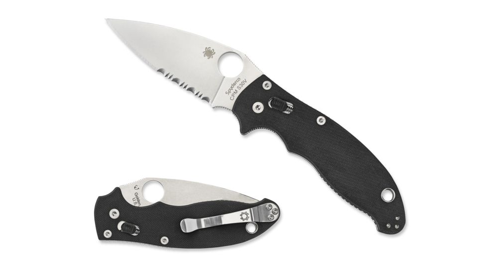 Spyderco Manix2 Black G-10 Handle PS Blade Fold Knife C101GPS2