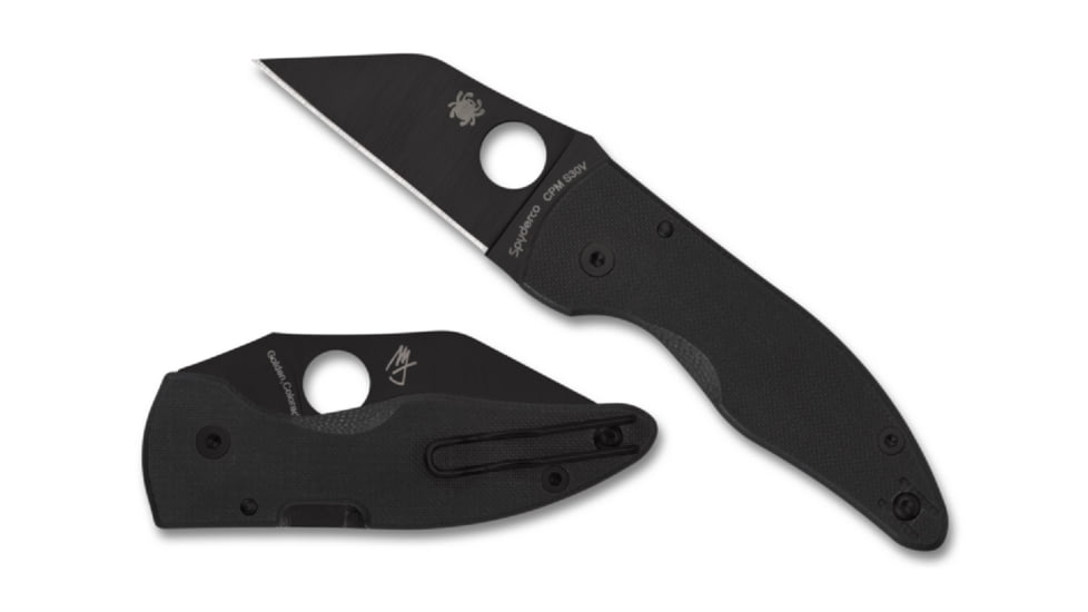 Spyderco Microjimbo Folding Knife, 2.45in, CPM-S30V Steel, Wharncliffe Blade, G-10, Black Handle, C264GPBK