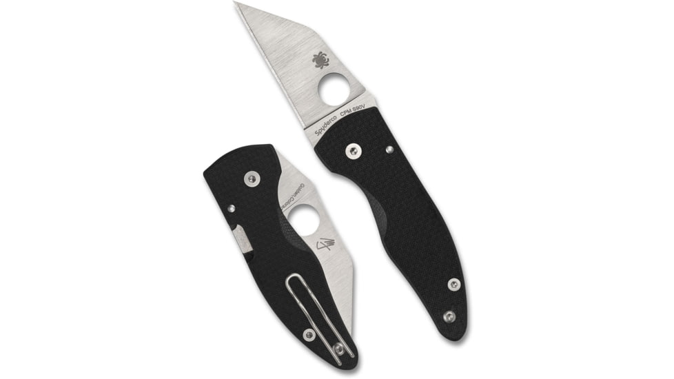 Spyderco Microjimbo Folding Knife, 2.45in, CPM-S90V, Wharncliffe, Carbon Fiber, Black Handle, C264CFP