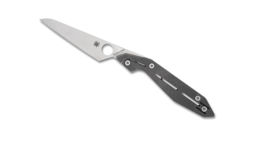 Spyderco NAND Folding Knife, 3.19 in, M398, Grey, Titanium, C270TIP