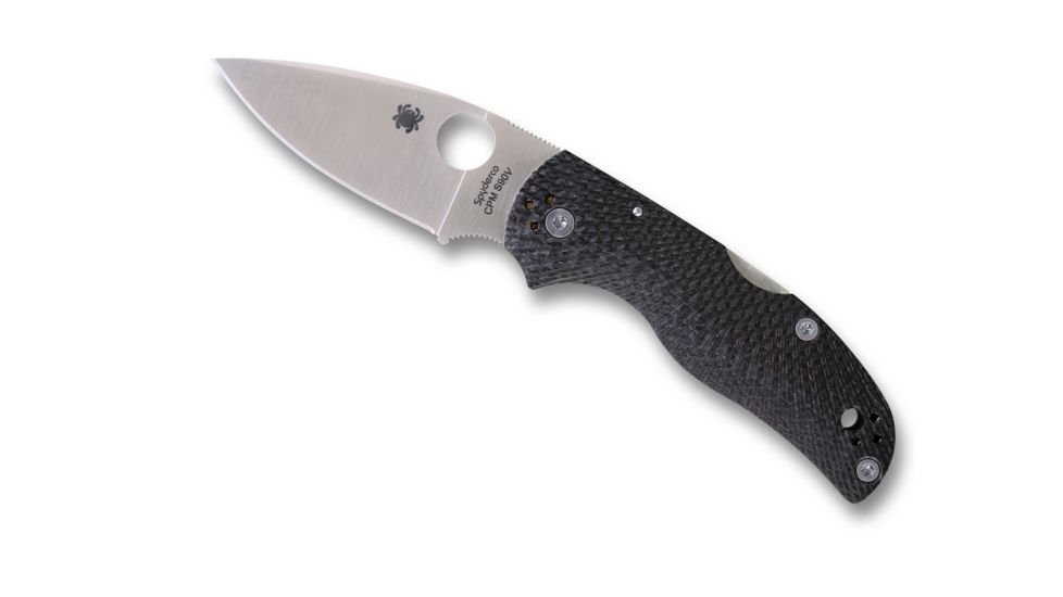 Spyderco Native 5 Folding Knife, 2.95in, CPM S90V, Drop Point, Fluted Carbon Fiber, Carbon Fiber Handle, C41CFFP5