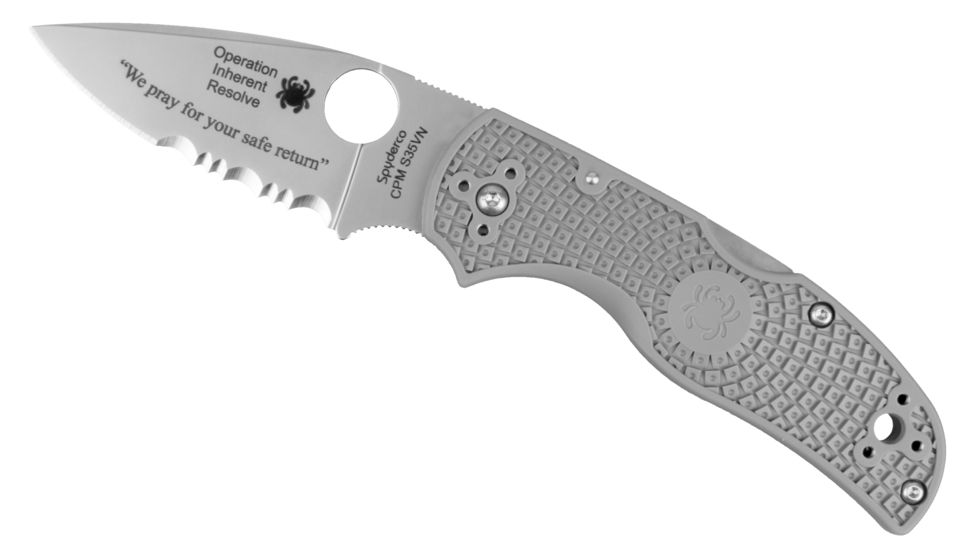 Spyderco Native 5 Folding Knife, 2.95in, Maxamet, Drop Point Blade, FRN Gray Handle, C41PGY5