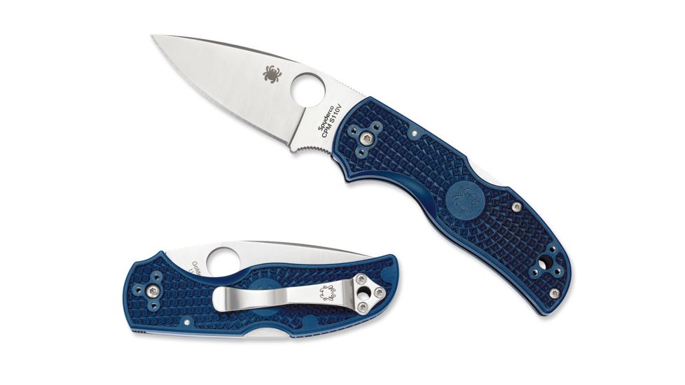 Spyderco Native 5 Lightweight Folding Knife, 2.95in, CPM S110V, Drop Point, FRN Dark Blue Handle, C41PDBL5