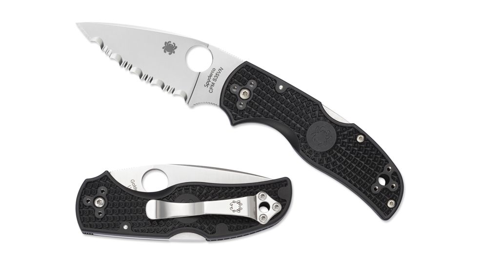 Spyderco Native 5 Lightweight Folding Knife, 2.95in, CPM S30V, Leaf Blade, SpyderEdge, FRN Black Handle, C41SBK5