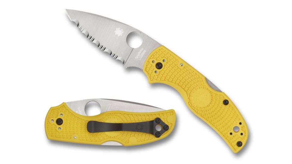 Spyderco Native 5 Salt Folding Knife, Lightweight, SpyderEdge, Yellow, C41SYL5