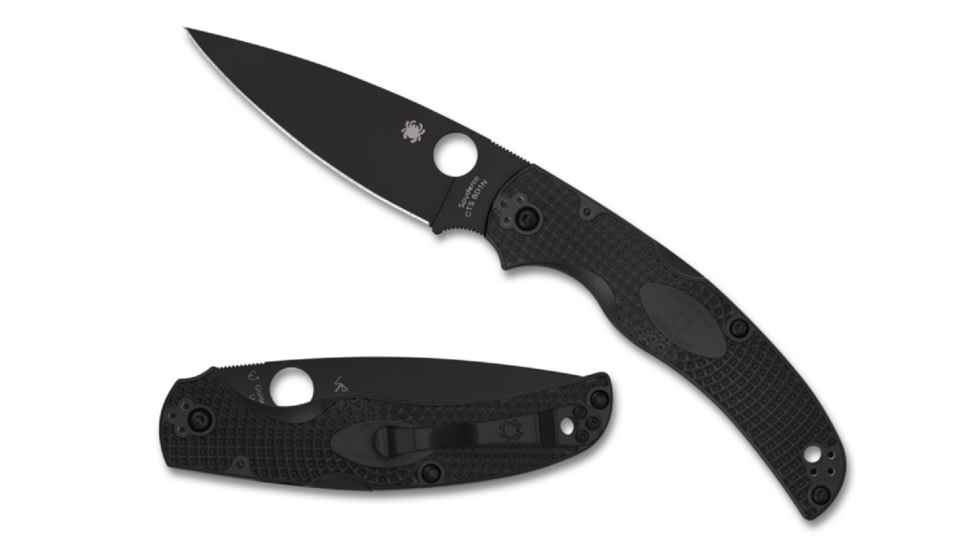 Spyderco Native Chief Lightweight Folding Knife, 4.02in, CTS-BD1N Stainless Steel, Drop Point, Black DLC, Plain, Black, C244PBBK