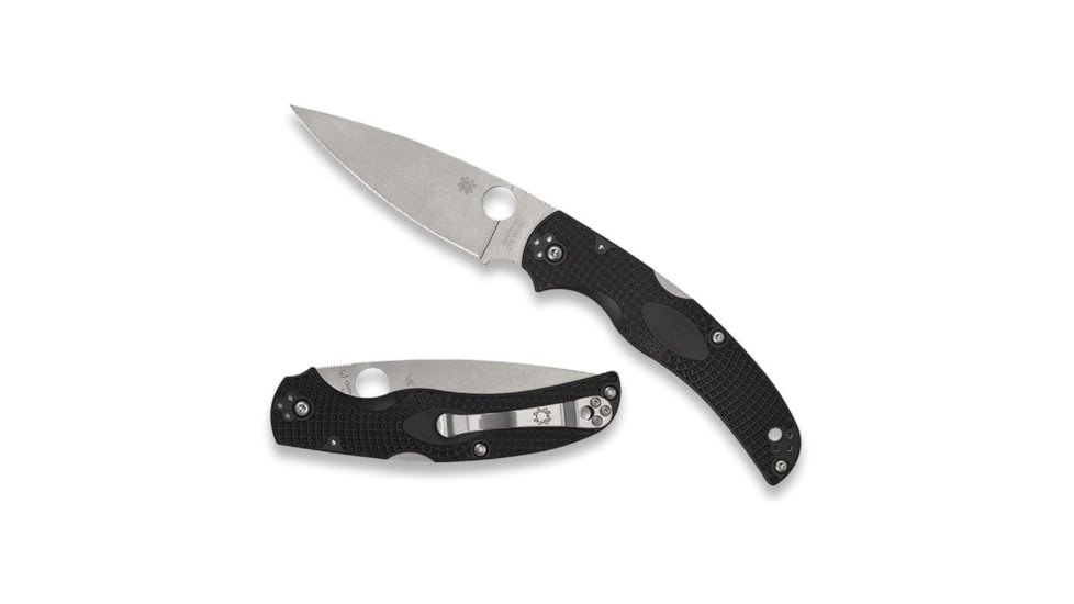 Spyderco Native Chief Lightweight Folding Knife, 4.02in, CTS-BD1N Stainless Steel, Drop Point, Satin, Plain, Black, C244PBK