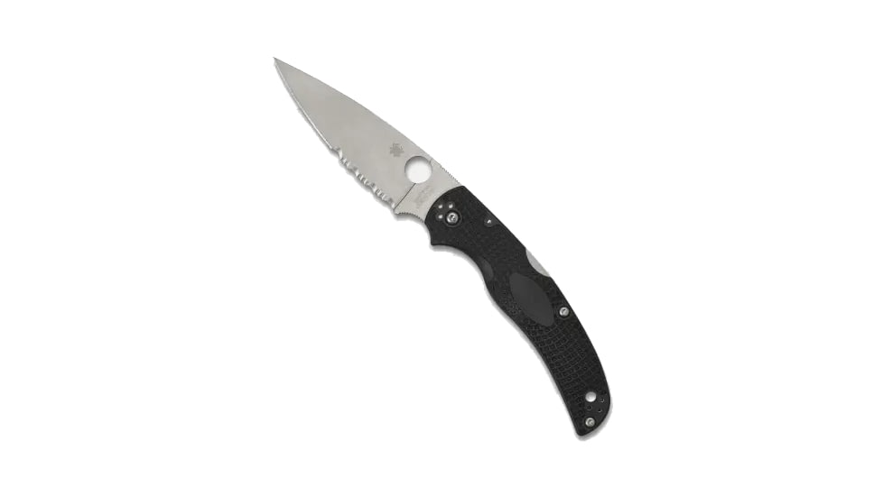 Spyderco Native Chief Lightweight Folding Knife, 4.02in, CTS-BD1N Stainless Steel, Drop Point, Satin, Combo, Black, C244PSBK