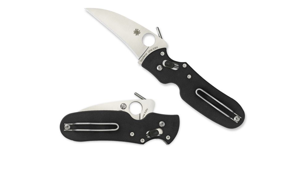 Spyderco P'Kal PlainEdge Folding Knife, 2.95in, CPM S30V Steel, Clip Point Blade, G-10, Black Handle, C103GP