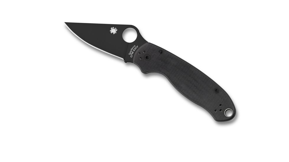 Spyderco Para 3 Folding Knife, Plain Edge, Black Handle, C223GPBK