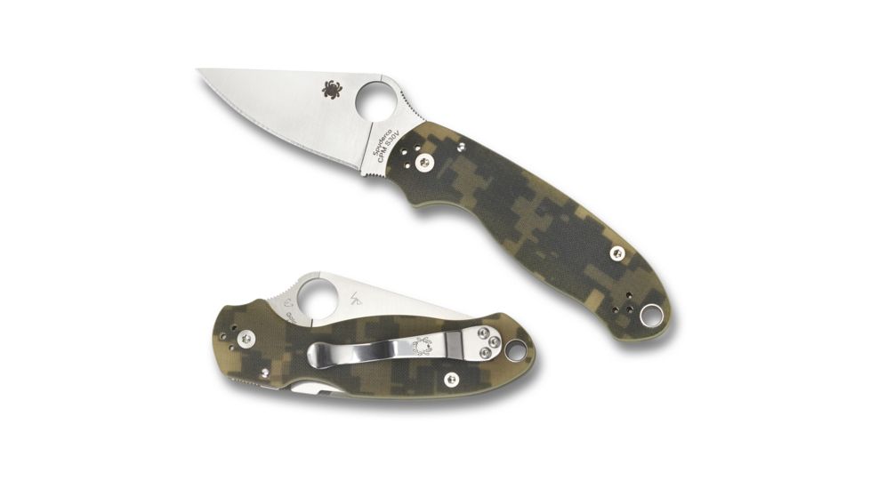 Spyderco Para 3 Folding Knife, PlainEdge CPM S30V Blade, 2.95in, Digital Camouflage G-10 Handle, C223GPCMO