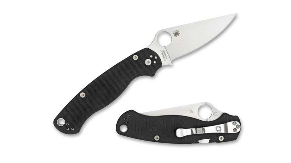 Spyderco Para Military 2 Folding Knife, Black, C81GPLE2