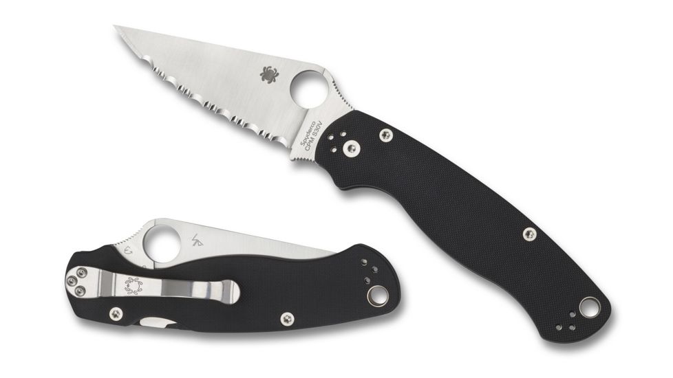 Spyderco Para Military 2 Folding Knife, Black, C81GS2