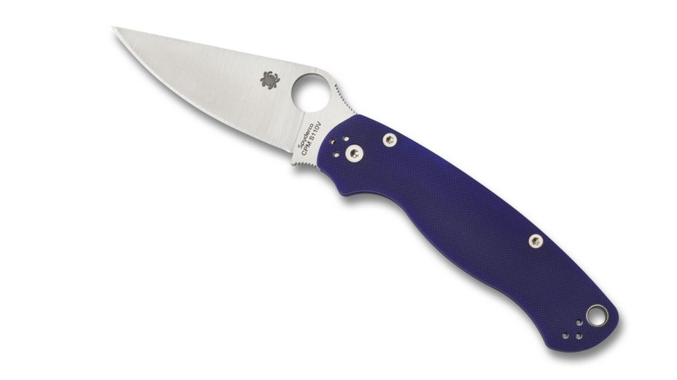 Spyderco Para Military 2 Folding Pocket Knife, G-10, Dark Blue, S110v, Plain Edge, C81GPDBL2