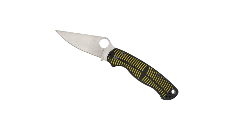 Spyderco Para Military 2 Folding Knife, 3.45in, CPM MagnaCut Stainless Steel, Drop Point Blade, G-10, Black/Yellow Handle, C81GBKYLMCP2