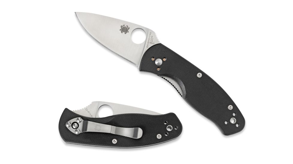 Spyderco Persistence Black Handle G-10 Silver FE Blade Fold Knife C136GP
