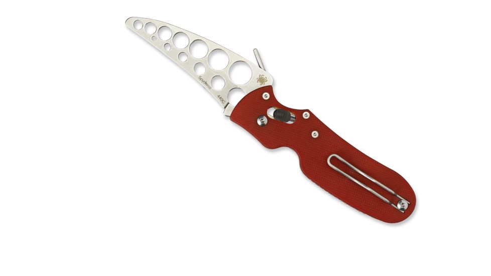 Spyderco P'Kal Trainer Folding Knife, 2.95 in, 440C, Wharncliffe, G-10, Red Handle, FE C103TR