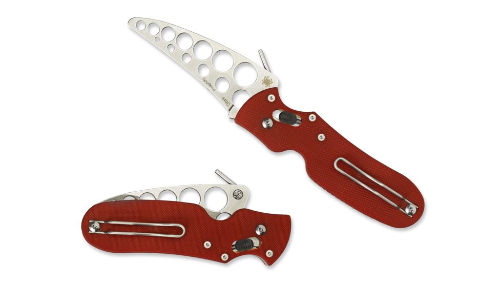 Spyderco P'Kal Trainer Folding Knife, 2.95 in, 440C, Wharncliffe, G-10, Red Handle, FE C103TR