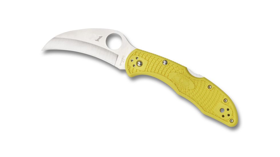 Spyderco Tasman Salt 2 Lightweight FRN PlainEdge Folding Knife, Yellow, C106PYL2