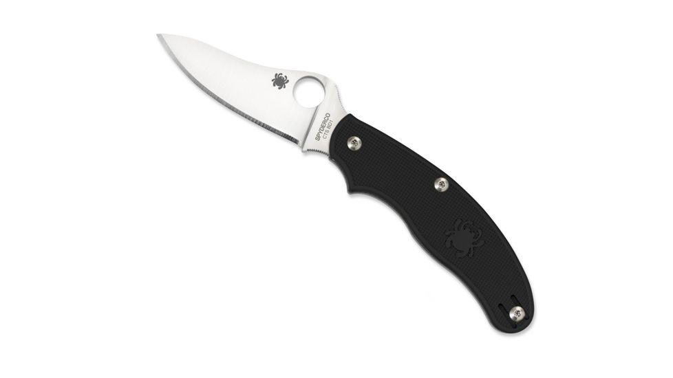 Spyderco UK Penknife Folding Knife, 3in, CTS BD1N, Drop Point FE Blade, FRN Black Handle, C94PBK3