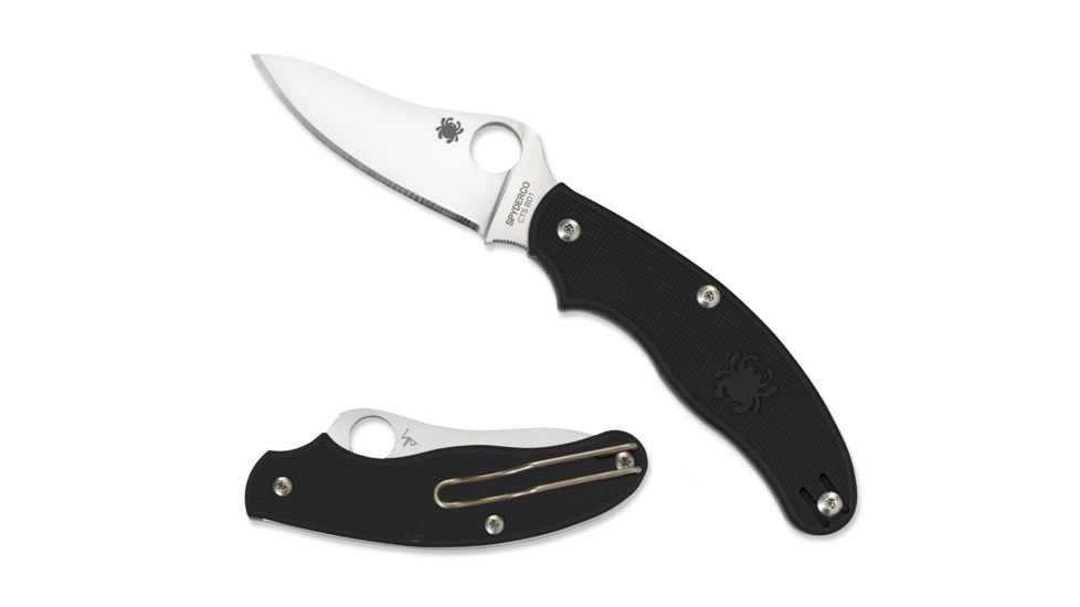 Spyderco UK Penknife Folding Knife, 3in, CTS BD1N, Drop Point FE Blade, FRN Black Handle, C94PBK3