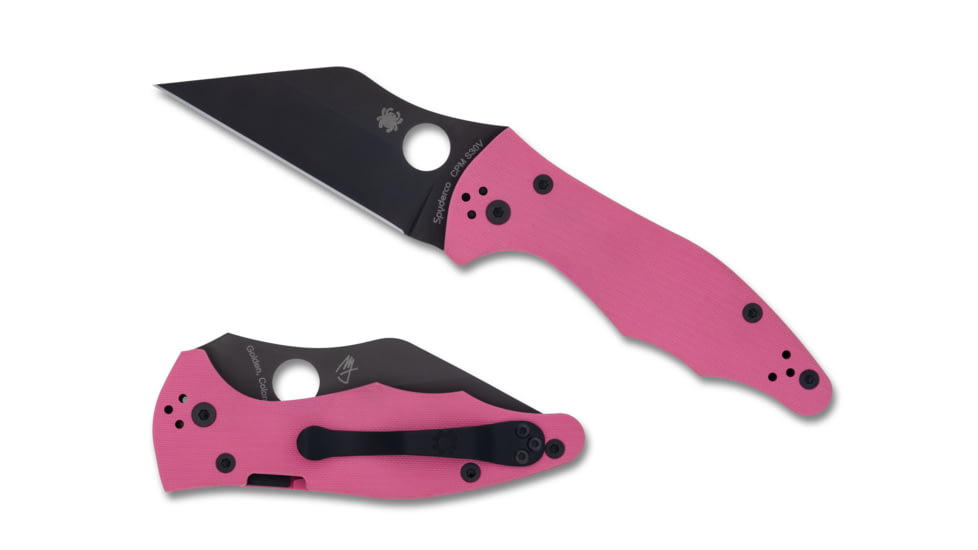 Spyderco Yojimbo 2 Folding Knife, 3.2in, CPM S30V Steel, Wharncliffe, G10, Pink Handle, C85GPNBKP2