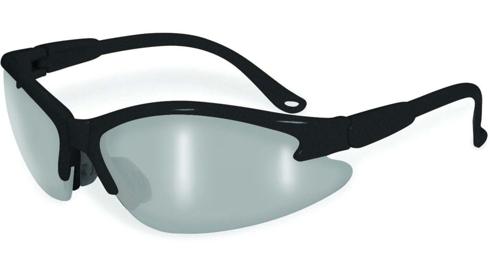 SSP Eyewear Columbia Color Frame Safety Glasses, Black Frame, Mirror Lens, COLUMBIA BLK M