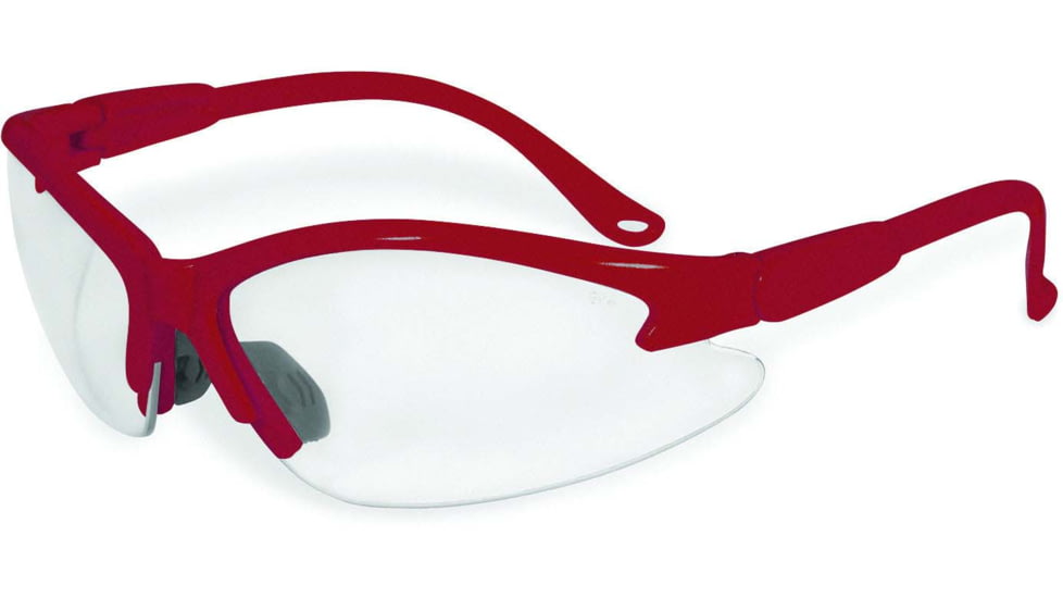 SSP Eyewear Columbia Color Frame Safety Glasses, Red Frame, Crystal Clear Anti-Fog Lens, COLUMBIA RED CL A/F