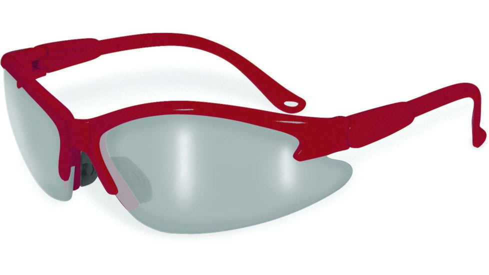 SSP Eyewear Columbia Color Frame Safety Glasses, Red Frame, Mirror Lens, COLUMBIA RED M