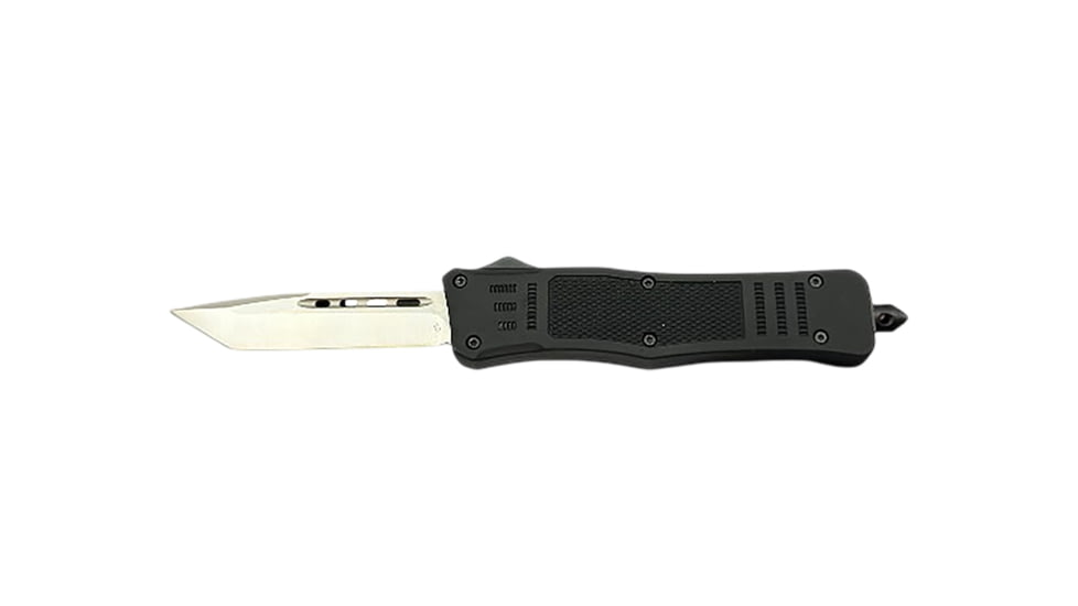 Steel River Knives MT618 Ultralight Automatic Folding Knife, 3.25in, D2 Steel, Tanto Blade, Aluminum Black Handle, MT618BULT