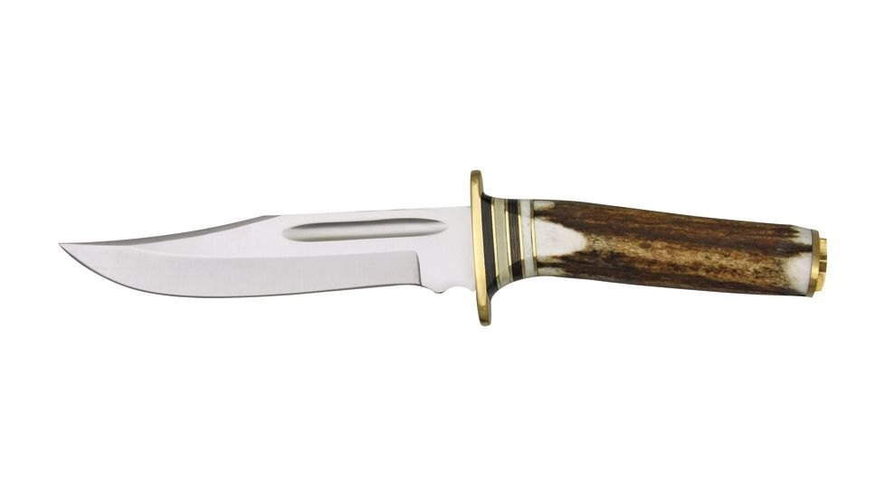 Steel Stag El Dorado Skinner Fixed Knife, SS Blade, Genuine stag round design handle SS7001