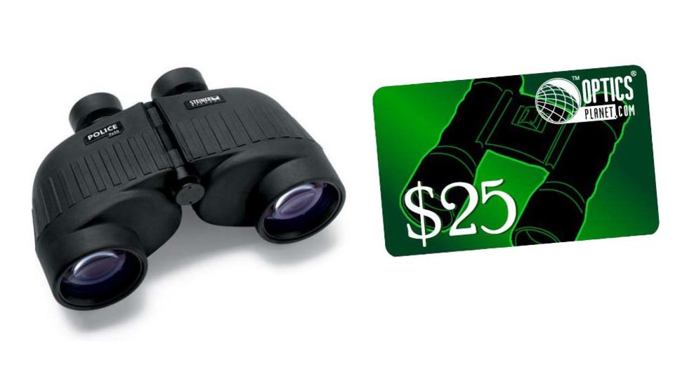 Steiner 7x50mm Porro Prism Instant Focus Adjustment Police Binocular and FREE 25 OpticsPlanet Gift Certificate